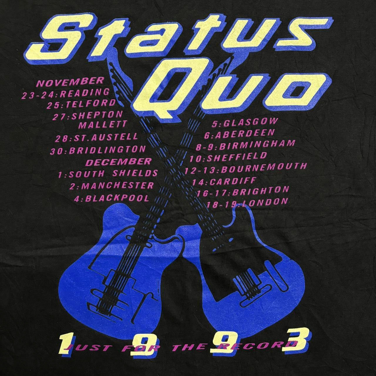 Status Quo Rock Til You Drop Tour 1993 vintage single stitch teeshirt