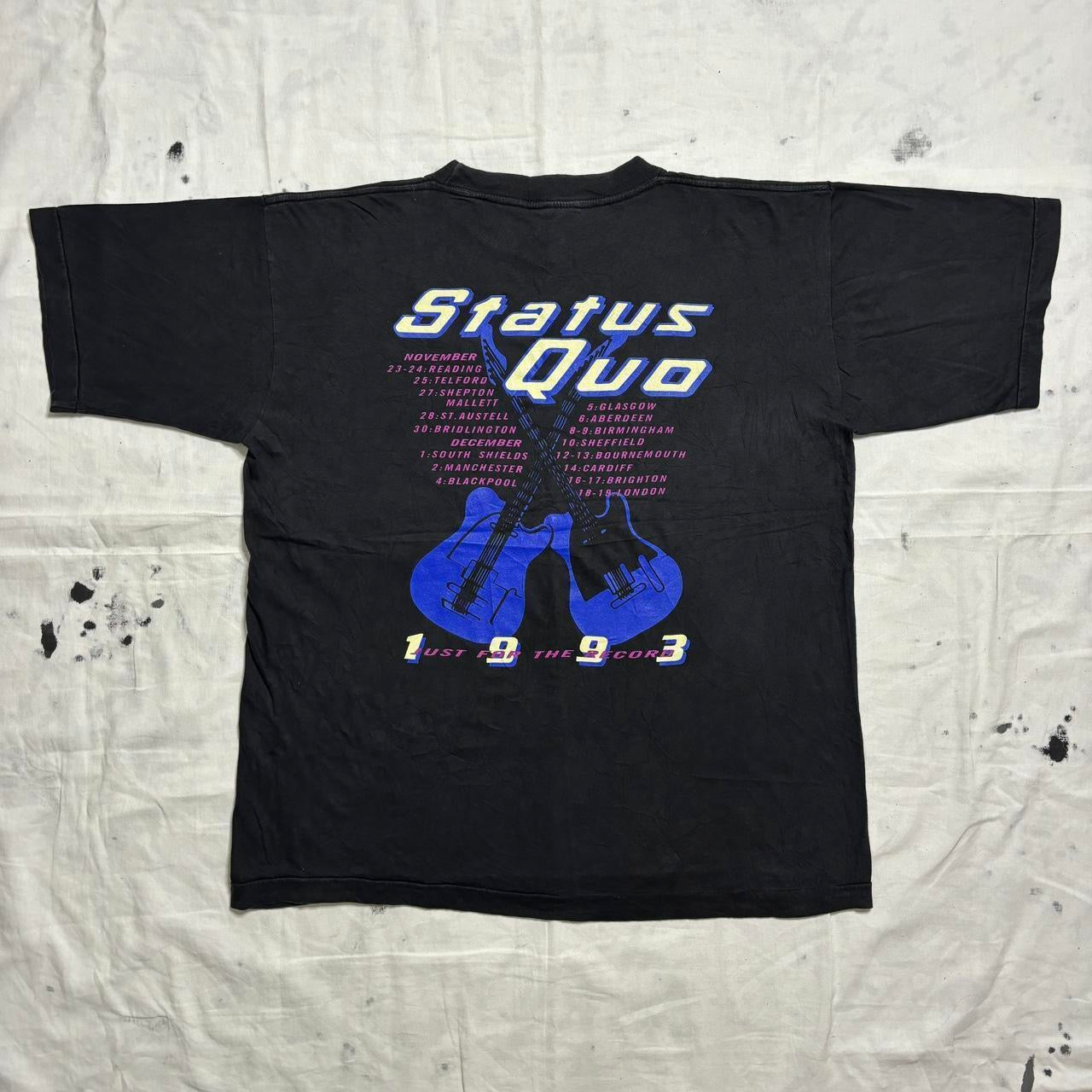 Status Quo Rock Til You Drop Tour 1993 vintage single stitch teeshirt