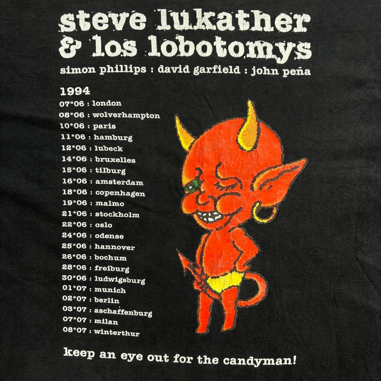 Steve Lukather And Los Lobotomys 1994 vintage single stitch teeshirt