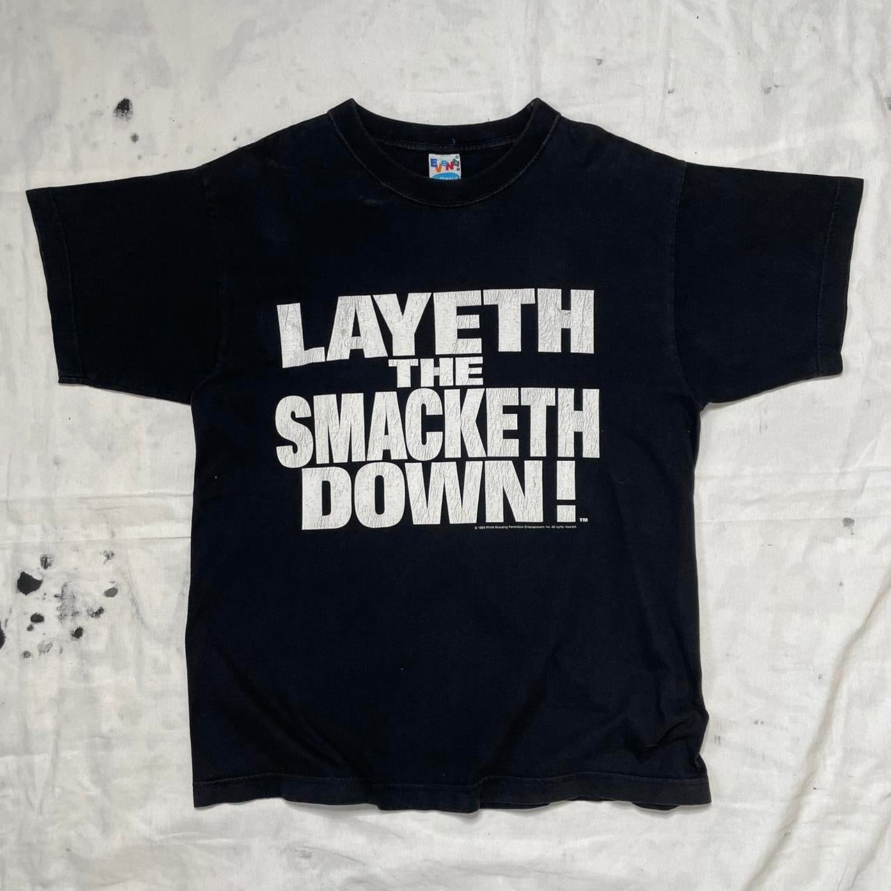 WWE The Rock 'Layeth The Smacketh Down' 1999 vintage teeshirt