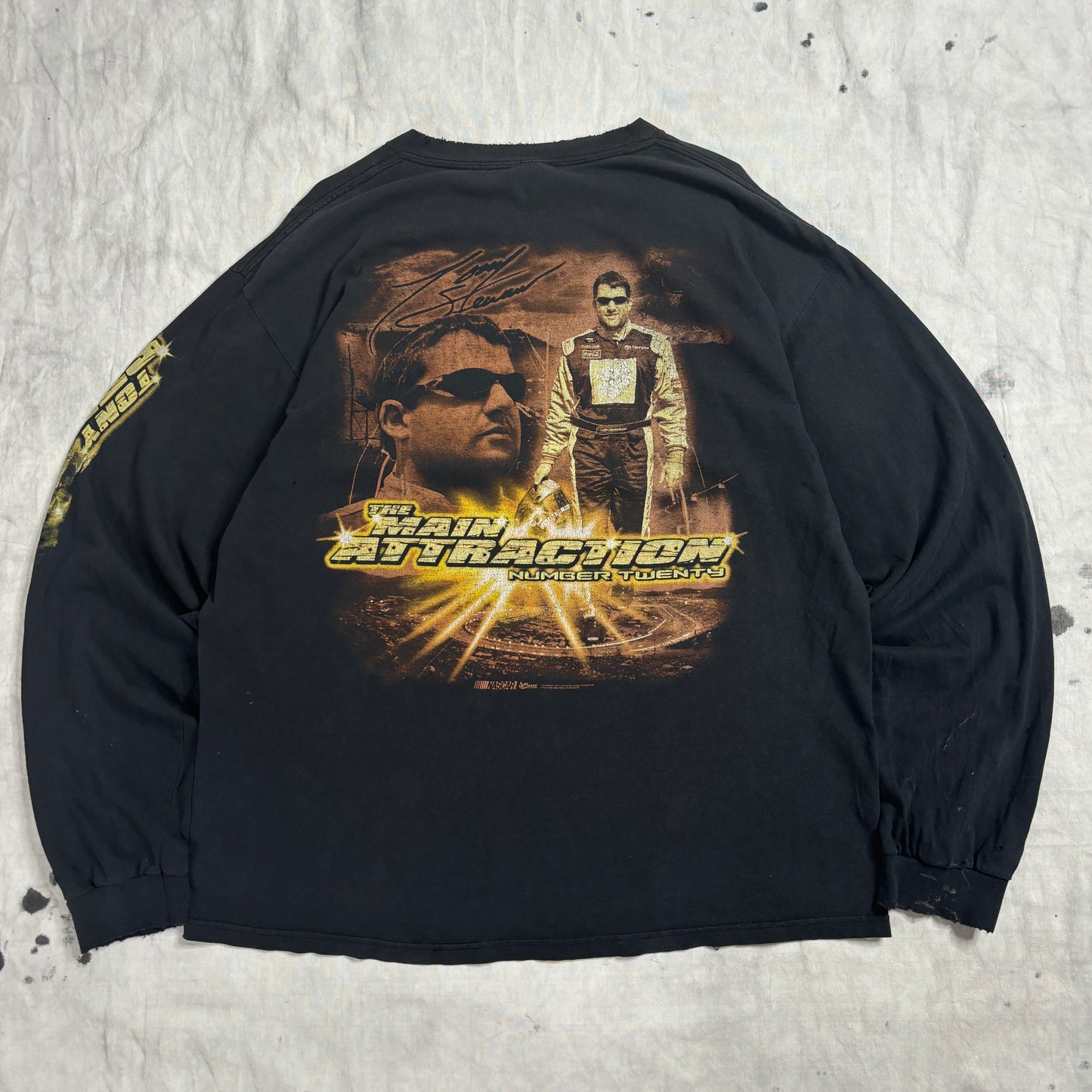 NASCAR Tony Stewart 2004 thrashed vintage long sleeve teeshirt